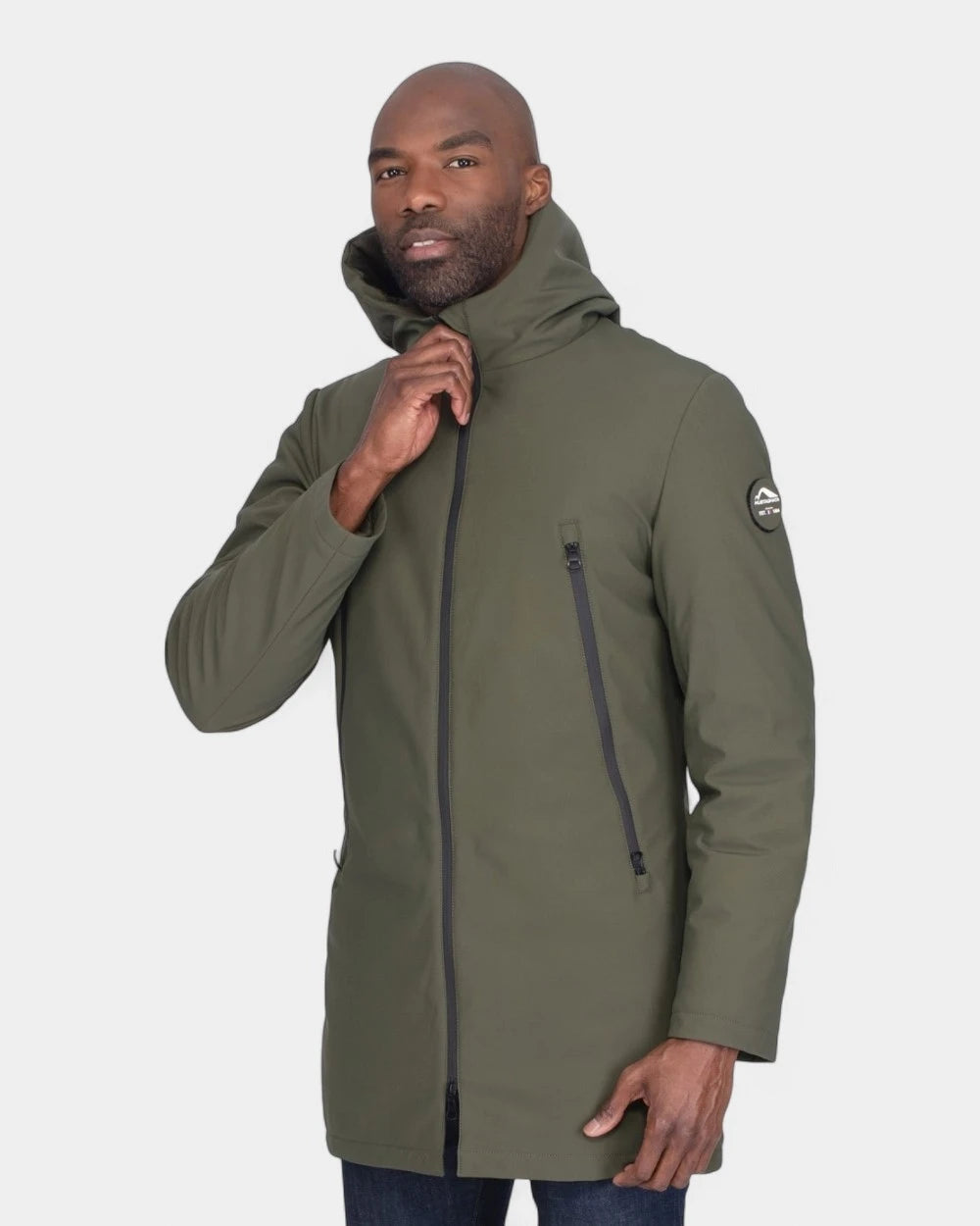 Softshell parka with customizable down lining