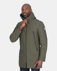 Softshell parka with customizable down lining