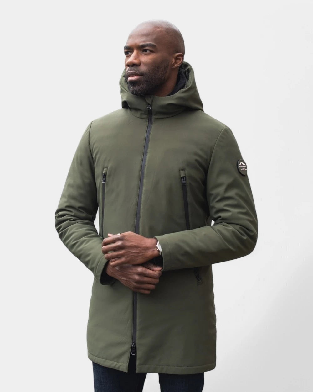 Softshell parka with customizable down lining