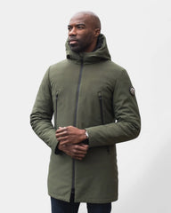 Softshell parka with customizable down lining