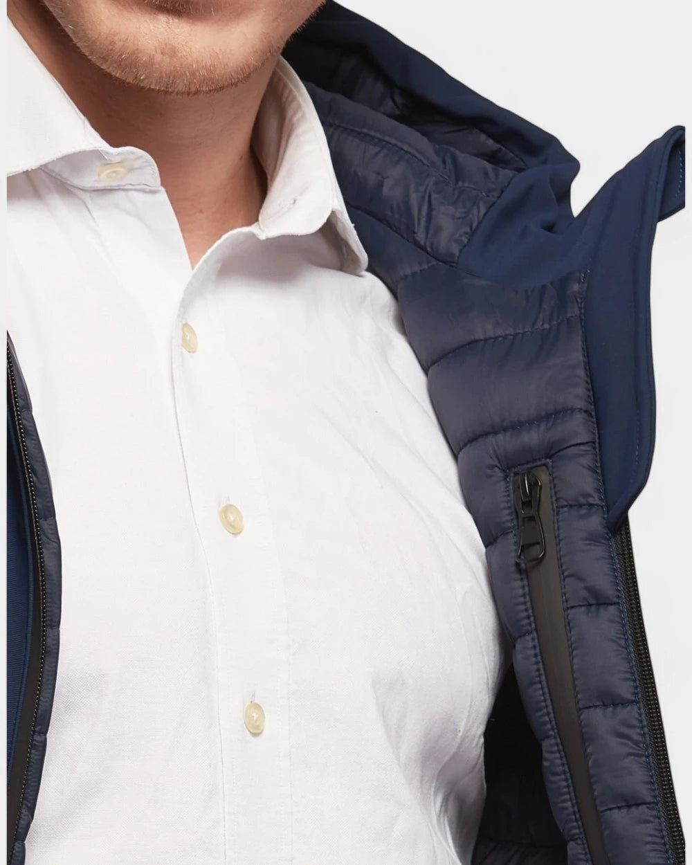 Softshell parka with customizable down lining