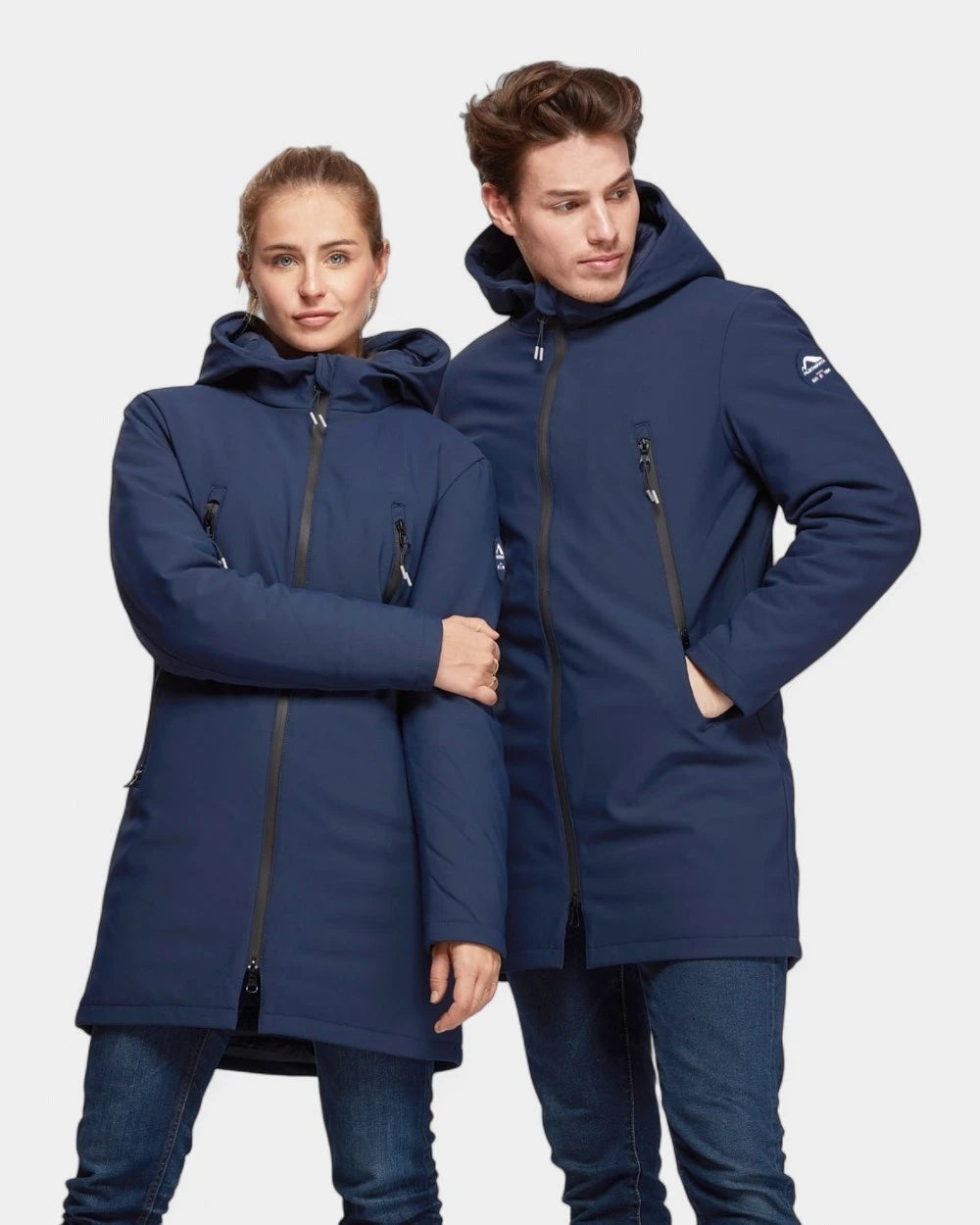 Softshell parka with customizable down lining