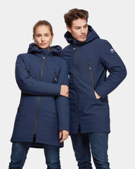 Softshell parka with customizable down lining