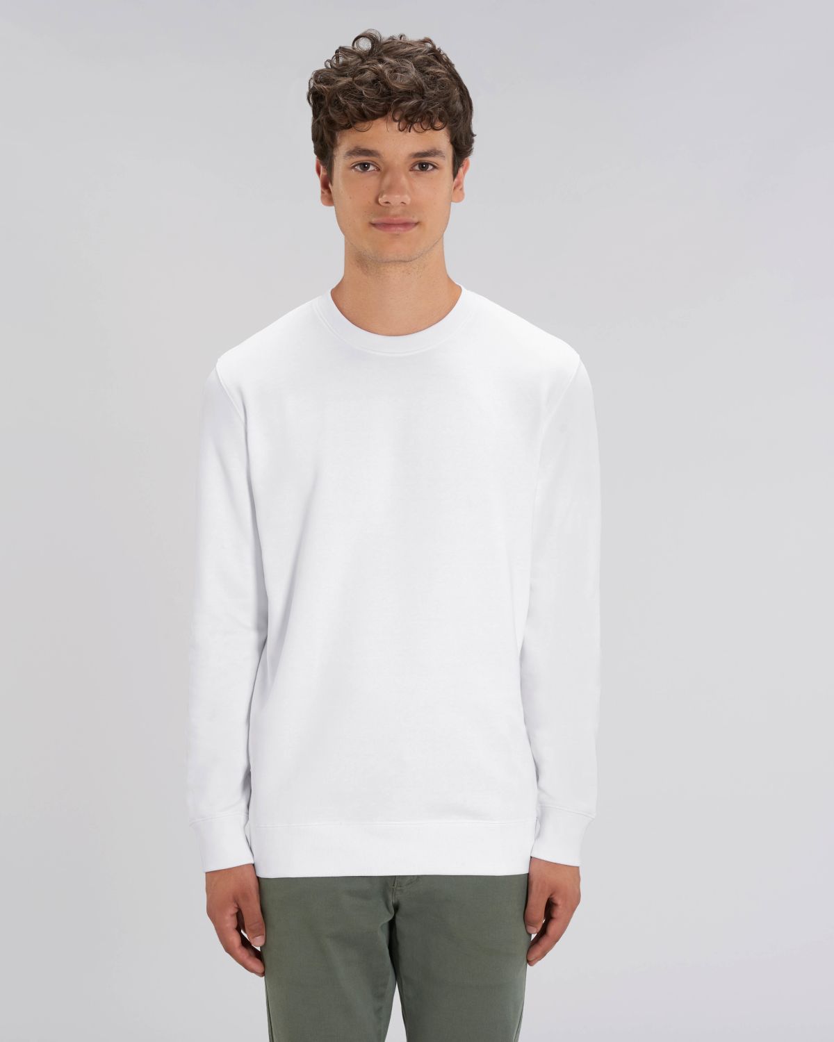 Premium unisex round neck sweatshirt in organic cotton to customize
