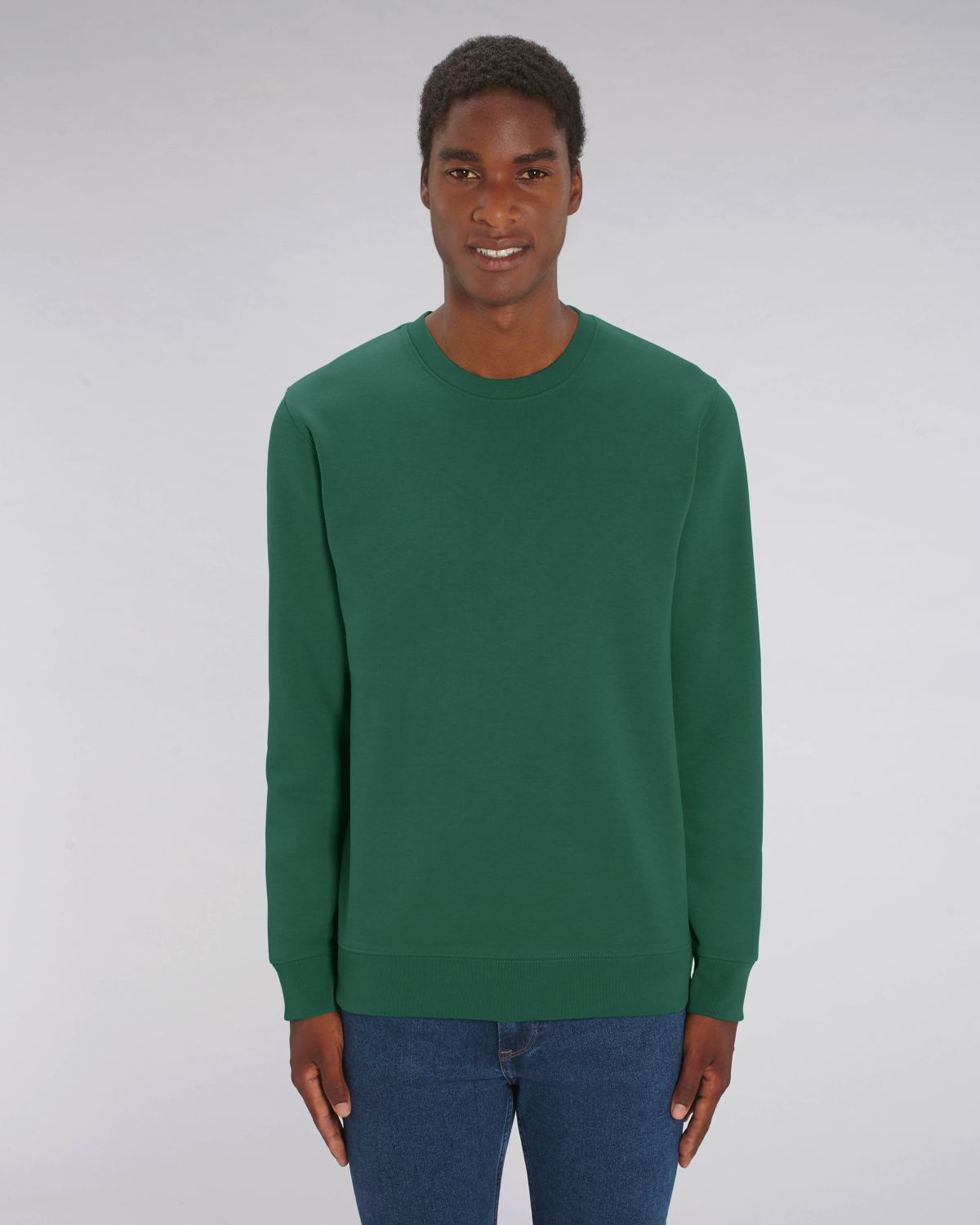 Premium unisex round neck sweatshirt in organic cotton to customize