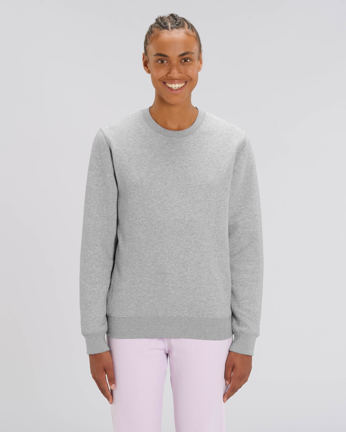 Premium unisex round neck sweatshirt in organic cotton to customize