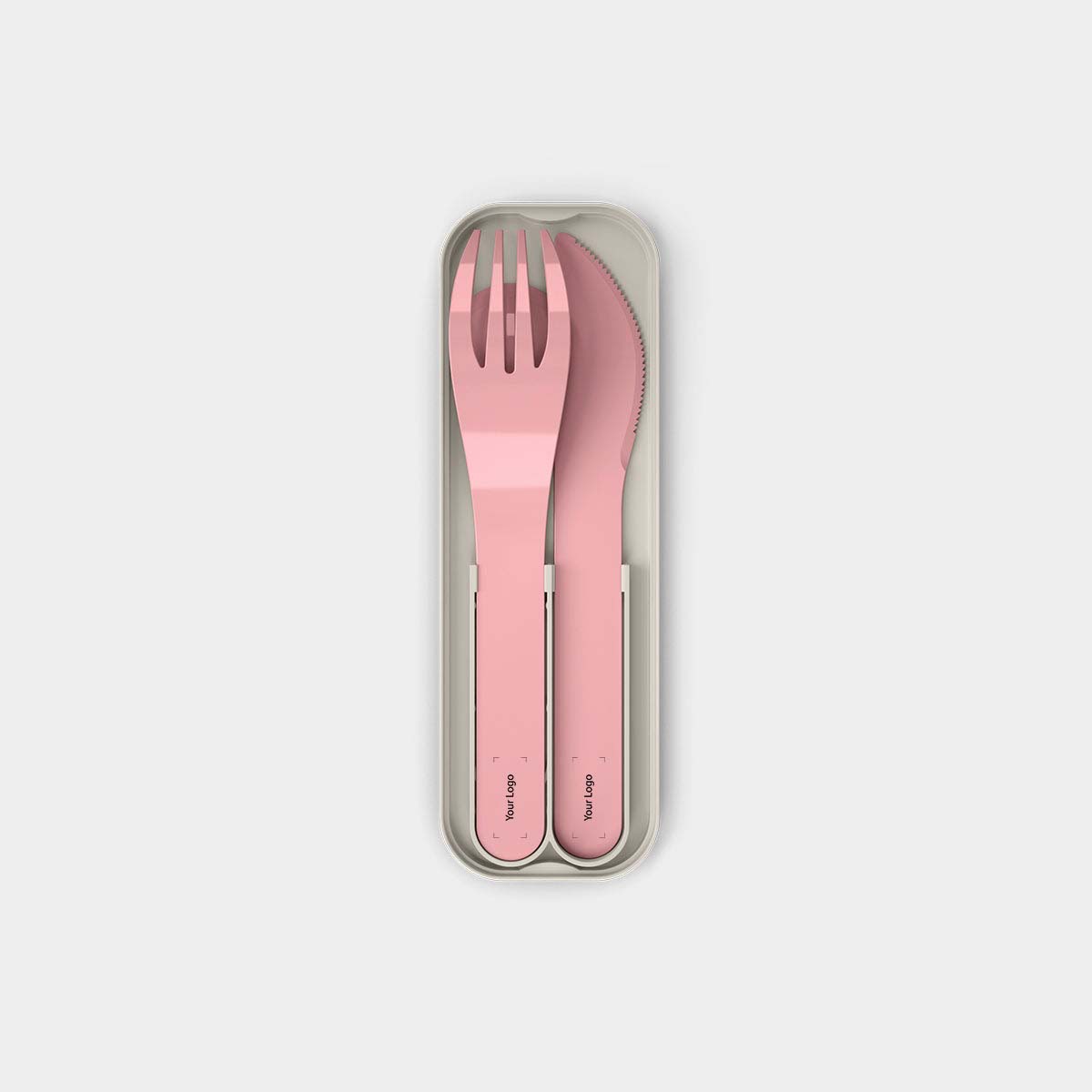 Pink biodegradable cutlery